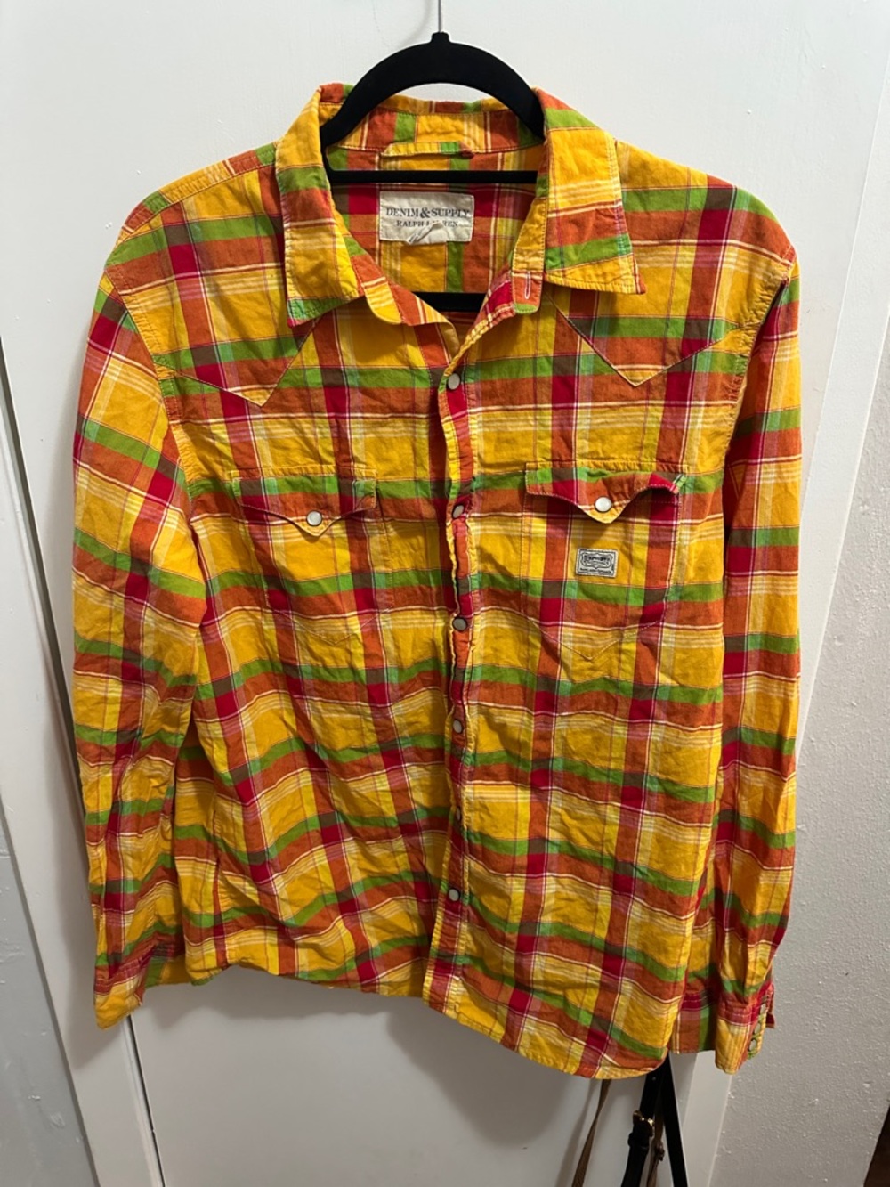 Polo by Ralph Lauren Yellow Red Green Plaid Button-Down Shirt